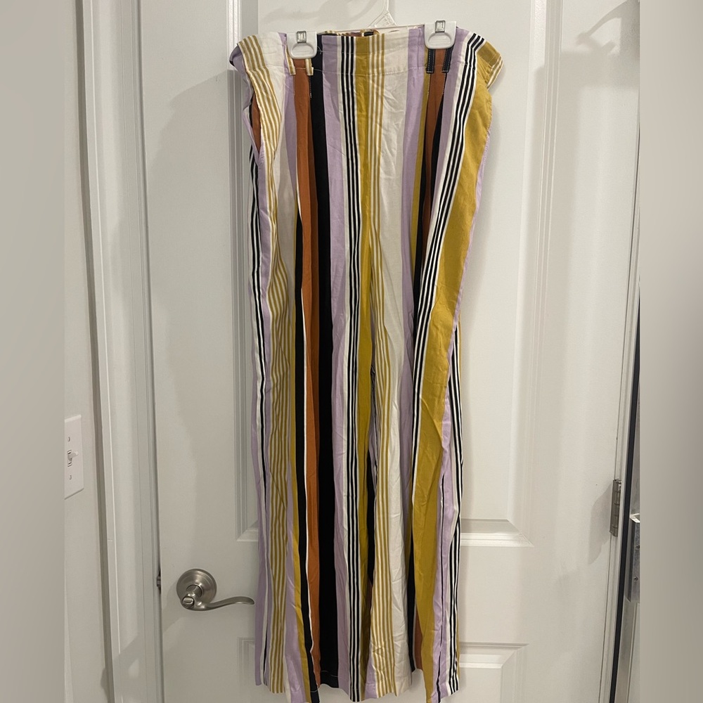 Striped wide leg pants